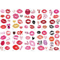 Lip Prints Temporary Tattoos Mixed Styles Lip Tattoo Fake Tattoos Stickers Kiss Prints Face Tattoo Waterproof Face Tattoo Pink Valentine's Day Decoration for Women 10 Sheets