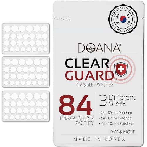 Korean Pimple Patches - 84 Count / Made in KOREA - Absorbing Hydrocolloid 3 Size Acne Patches for Blemishes. Zits Cover, Spot Stickers for Face and Body, Day and Night, Round Shape