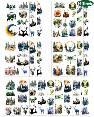 Forest Temporary Tattoos Stickers - 156 Pieces, 20 Sheets