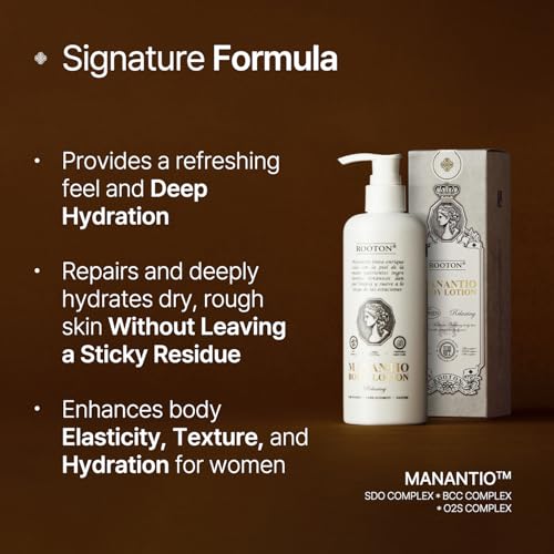 Manantio Women¡¯s Vegan Body Lotion, Premium Customized Care for Smooth Texture, Wrinkle Care, Firmness & Deep Hydration, Improves Skin Elasticity and Moisture Balance, 300ml / 10.14 fl oz