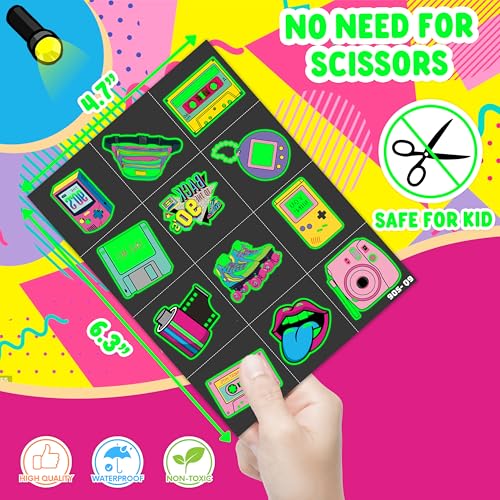 96 Pc Glow-in-Dark Temporary Tattoos for Kids Party Favors