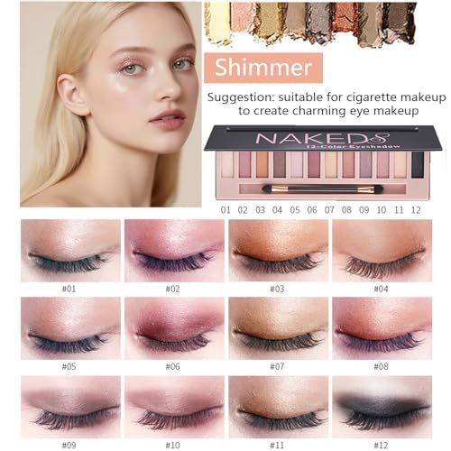 All-in-One Makeup Kit with 12 Color Eyeshadow Palette & Brushes