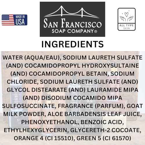 San Francisco Soap Company Clean & Caprine Goat Milk Hand Soap | Honey | Dye-Free Hand Soap | Enriched with Nourishing Goat Milk | Unisex Fragrance | 15.5 Fl oz