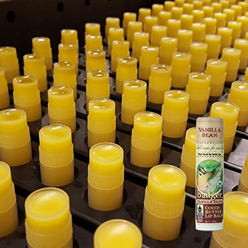 Badger - Cocoa Butter Lip Balm, Creamy Cocoa, Certified Organic Lip Balm, Fair Trade, Natural Lip Balm, Lip Butter, Lip Balm Cocoa Butter, Cocoa Care Lip Balm, 0.25 oz