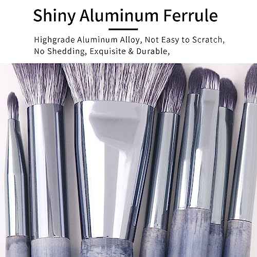 Natural Purple Badger Hair Makeup Brushes Set Professional, Walnut Makeup Brush Set with Case, Cosmetic Brushes Makeup Set, Natural Makeup Brushes, Natural Bristle Makeup Brushes - ShuiMo