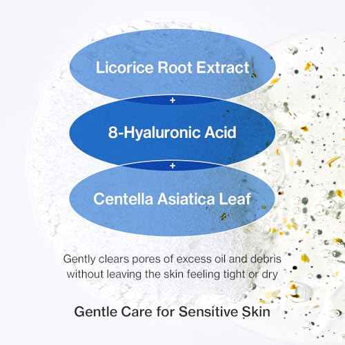 YUMU Licorice Deep Pore Facial Cleanser, for Double Cleansing, Centella Asiatica + Ceramide NP + Glycerin, Hydrating Gel Cleanser, Blackhead Remover, Korean Skincare (150ml/5.07 fl.oz.)