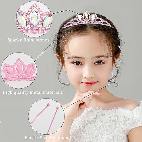 Pink Birthday Tiara Crown with Rhinestone & Sash Set