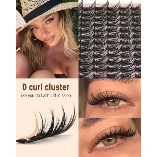 Wispy Lash Clusters 12-14-16mm Eyelash Clusters Set C Curl Pesta?as Postizas Naturales Fluffy Natural Lash Clusters for Effortless Eyelash Extensions Individual Lashes DIY False Eyelashes