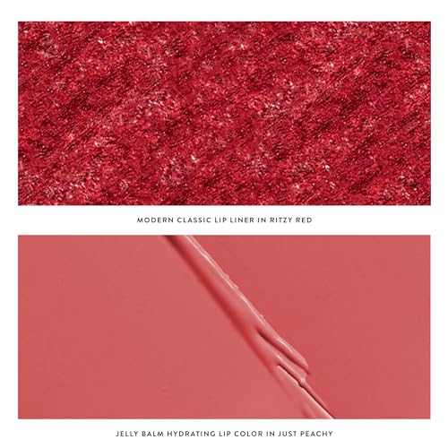 LAURA GELLER NEW YORK Love Your Lips Duo: Jelly Balm Moisturizing Tinted Lip Balm, Brick House + Modern Classic Long-Lasting Lip Liner, Ritzy Red