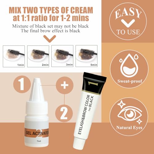 Lash Color Kit - Black Eyelash & Eyebrow Tint, 2-Week Lasting