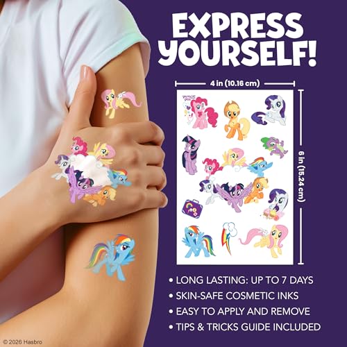 My Little Pony Temporary Tattoos 200 Pack - Safe, USA Made