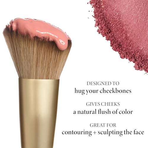 LAURA GELLER Baked Blush-n-Brighten Marbleized Blush + Angled Brush - Ultra-Soft Vegan Bristles - Tropic Hues