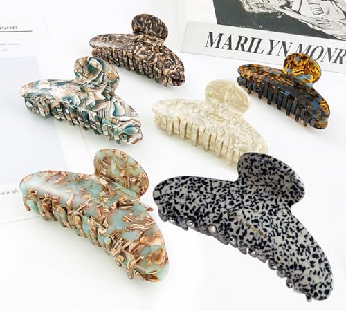 Wenlly 4.1 Inch Tortoise Shell Hair Claw Clip - Non-Slip Design