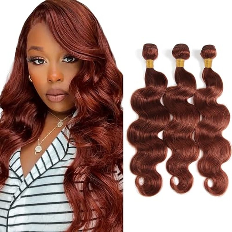 Color 33 Body Wave Hair Bundles 24 24 24 Inch Reddish Brown