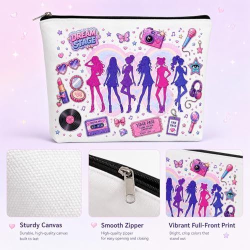 KATSEYE Pop Girl Group Cosmetic Pouch – Canvas Makeup Bag
