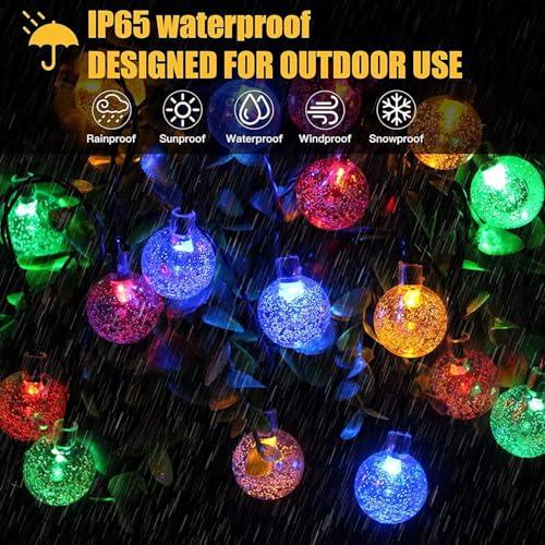 Solar String Lights - 50 LED Waterproof Patio Lights, 23 FT