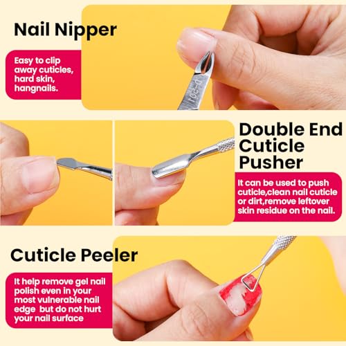 Fandamei Gel Nail Polish Remover Kit with Soak Off Clips & Cuticle Tools