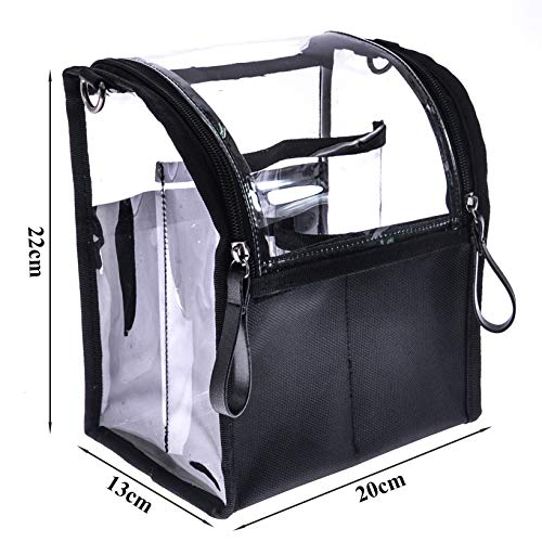 Trave Medium Makeup Brush Buddy Makeup Brush Holder Bag Cosmetic Kits Beauty Accessories Storage Organizer Bag with 4 Dividers & Shoulder Straps