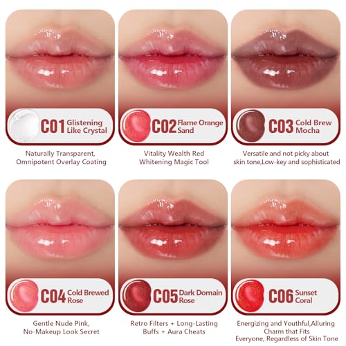 Dmsky 24 Pack Lip Gloss Set - 6 Colors Moisturizing Lip Oil