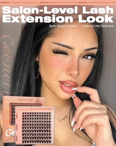 Geeneiya Fluffy Lash Clusters - 8-16mm Natural C Curl Extensions