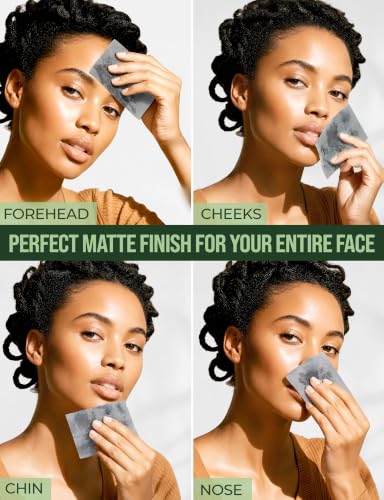Bamboo Charcoal Oil Blotting Sheets for Face - 400 Sheets
