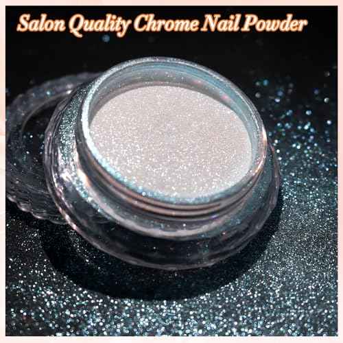 Unicorn Chrome Nail Powder, Aurora Unichrome Mermaid Aurora Nail Powder Pigment Pearlescent Nail Art Glitter Decoration for Home DIY Nail Salon Manicure - Glacier Ocean