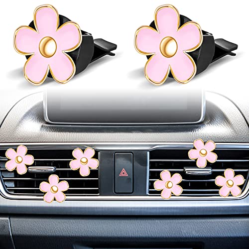 Frienda 6 Pcs Daisy Flower Air Vent Clip Air Freshener Outlet Clip Car Air Conditioning Clip Charm Car Inter Decor(Black, 2.5 cm, 3 cm, 3.3 cm)