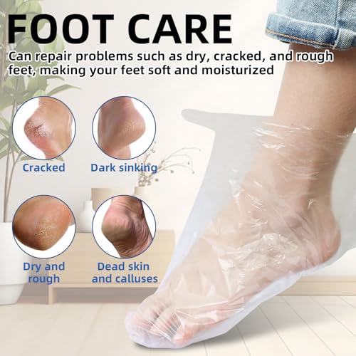 Disposable Paraffin Wax Bath Liners - Plastic Foot Covers, 200 Count