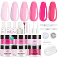 Beetles Pink Dip Powder Nail Starter Kit - 6 Colors Set with Base & Top Coat