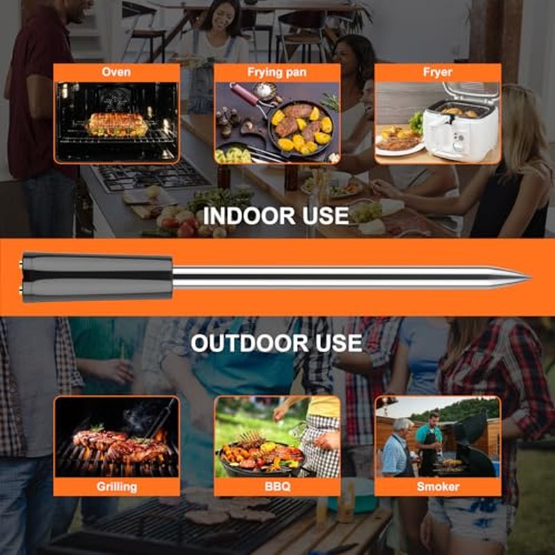 MOGUNDAM Wireless Meat Thermometer with Bluetooth & Ceramic Probe