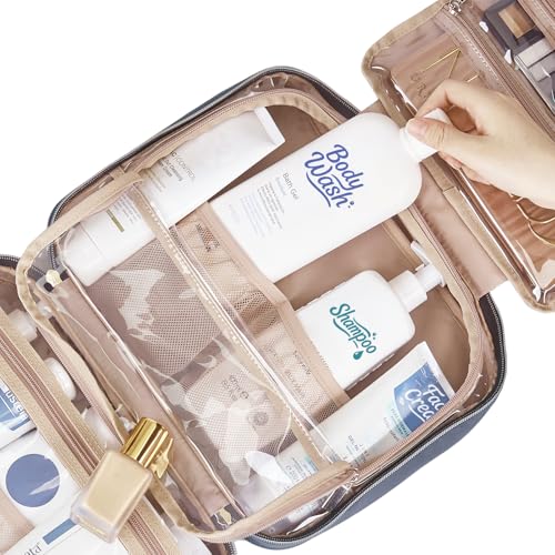 NISHEL Hanging Toiletry Bag for Women, Organizer for Full-Size Toiletries