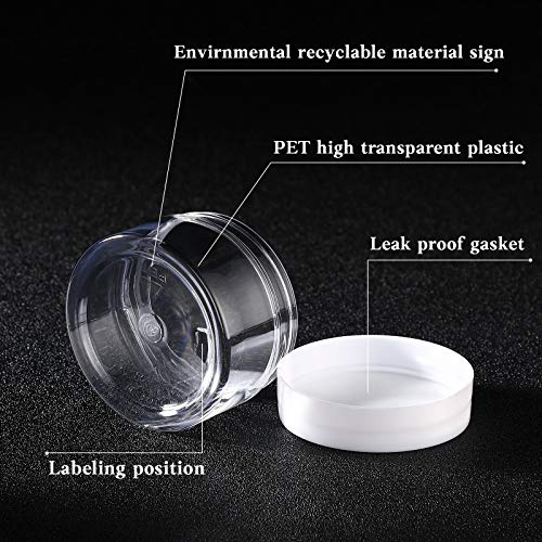 Patelai 4-Pack 1 oz Leak Proof Plastic Jars with Lids - Travel Storage