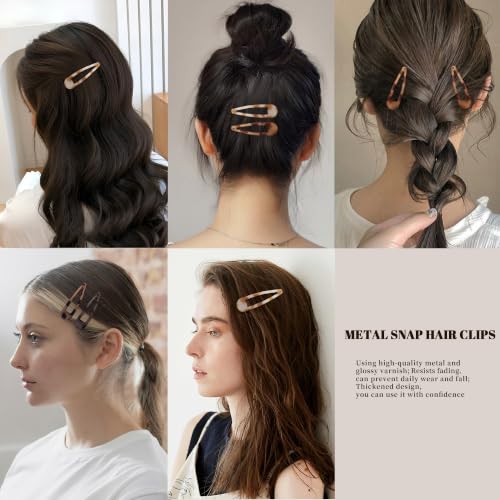Hair Snap Clips for Women - 20pc Metal Barrettes Set
