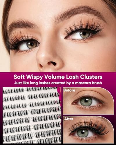 Rocopha Wispy Lash Clusters 9-16mm D Curl Eyelash Extensions