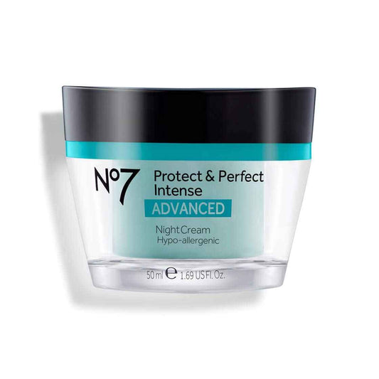 Boots No7 Protect & Perfect Intense Almond Scented Night Cream - 1.69 Fl Oz - Gluten-Free, Hypoallergenic, Anti-Aging, SPF 15