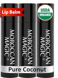Moroccan Magic Organic Coconut Lip Balm 3-Pack | Argan Oil & Vitamin E