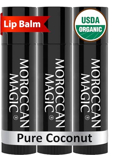 Moroccan Magic Organic Coconut Lip Balm 3-Pack | Argan Oil & Vitamin E