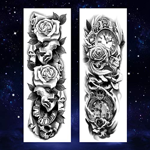 4 Sheets Temporary Tattoos for Adults, Waterproof Fake Tattoo Stickers