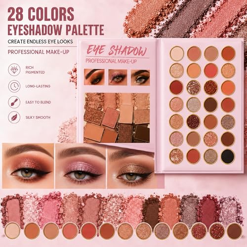 5-in-1 Makeup Palette Book with Eyeshadow, Blush & Contour