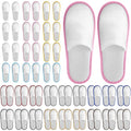 30 Pairs Disposable House Slippers for Guests, Bulk House Slipper Color Non Slip Pack for Hotel, Spa, Wedding, Travel, Party, Shoeless Home, Adult Men and Women