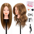 MYSWEETY 18" Mannequin Head with Real Human Hair & Clamp