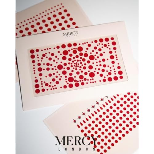 Red Circle Velvet Bindis by MERCY LONDON Indian Dot Bindi Face Jewels Colorful Round Multi Packet Different Sizes