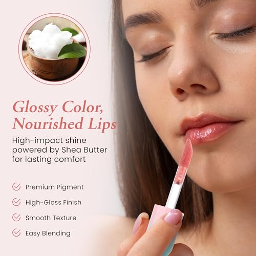 Vegan Lip Gloss with Shea Butter - High Shine & Non-Sticky