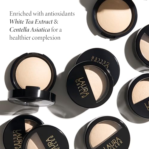 LAURA GELLER Dual-Ended Highlighter Brush + Baked Natural Glow Highlighter - French Vanilla