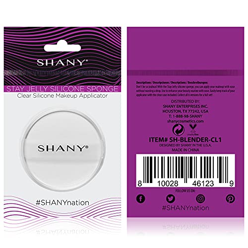 SHANY Stay Jelly Silicone Sponge - Clear & Non-Absorbent Makeup Blending Sponge for Flawless Application with Foundation - ROUND (Pack of 2)