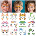 Glitter Face Tattoos for Kids - 24 Sheets, Waterproof