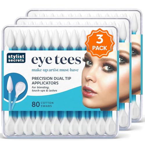 Fran Wilson Eye Tees Precision Makeup Cotton Swabs, 80 Count (3 Pack)