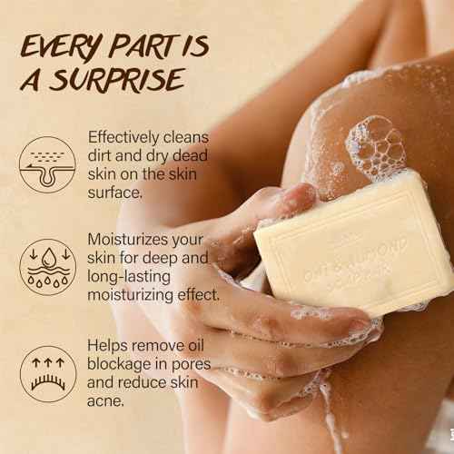 Natural Bar Soap Set for Men Women 6pcs Organic Soap with Plant Extracts for Body Face Hand Christmas Birthday Thanksgiving Mother's Day Gifts Tea Tree Almond Lemon Lavender Bamboo Charcoal Mint