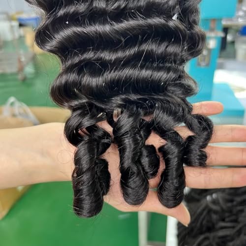 Lemoda 5x5 HD Lace Closure Burmese Loose Deep Wave Curly 20Inch HD Transparent Lace Frontal Closure 100% Virgin Human Hair Lace Frontal Closure Free Part Natural Black Spriral Curly Ends