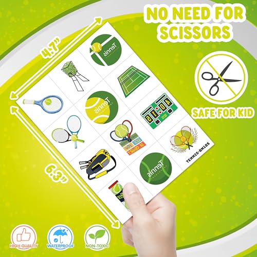 96 Pc Tennis Temporary Tattoos - Sports Party Favors